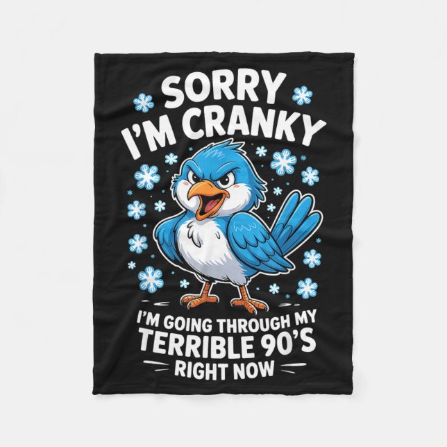 Cobertor De Velo Cranky Bird Terrible 90s Funny Quote Design  (Frente)