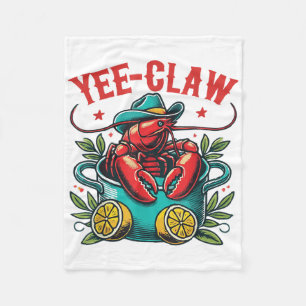 Cobertor De Velo Crawfish Boil Cowboy Hat Texas Louisiana Party Yee