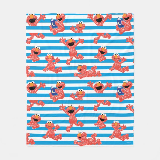 Cobertor De Velo Crayon Elmo Stripe Pattern (Frente)