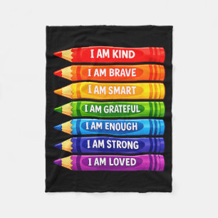 Cobertor De Velo Crayons de afirmações positivas para crianças