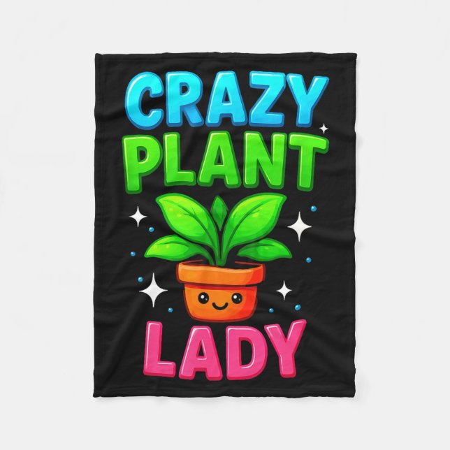 Cobertor De Velo Crazy Plant Lady Gardening Funny Gardeners Men Wom (Frente)