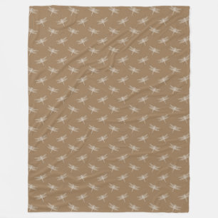 Cobertor De Velo Cream Brown Dragonflies