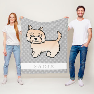 Cobertor De Velo Cream Cairn Terrier Dog Illustração Personalizada