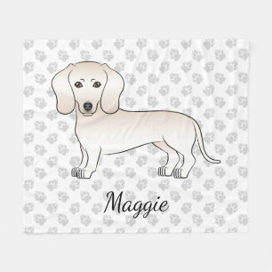 Cobertor De Velo Cream Casaco Dachshund Cartoon Dachshund Cão Com N