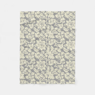 Cobertor De Velo Cream e Cinzas Vintage Damascos Florais