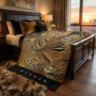Cobertor De Velo Create your own monogrammed text leopard print