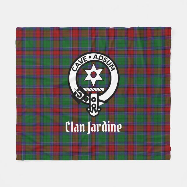 Cobertor De Velo Crest Badge e Tartan do Clã Jardine  (Frente (Horizontal))