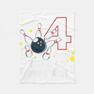 Cobertor De Velo Crianças 4ª Boliche de aniversário Eu tenho 4 anos