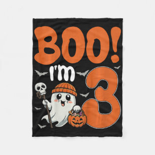 Cobertor De Velo Crianças Boo Eu tenho 3 Halloween Spooky Pumpkin 3