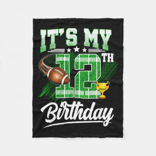 Cobertor De Velo Crianças de 12 anos É meu 12º aniversário Futebol 