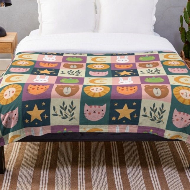 Cobertor De Velo Crianças de Patchwork de Animais Cachinhos (Criador carregado)