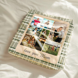 Cobertor De Velo Crianças de Xadrez neutra Monograma de fotos múlti