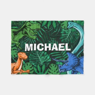Cobertor De Velo Crianças Dinossauras Personalizadas Dino Jurassic 