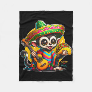 Cobertor De Velo Crianças Macaco Mexicano Com Sombrero E Poncho Cin