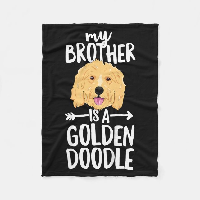 Cobertor De Velo Crianças Meu Irmão É Um Goldendoodle (Frente)