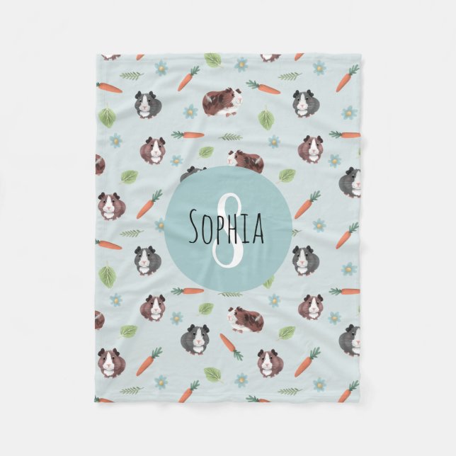 Cobertor De Velo Crianças-Padrão de Suíno Azul-Cura e Whimsical (Frente)