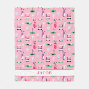 Cobertor De Velo Crianças Personalizadas Golfer Golfcart Golfing