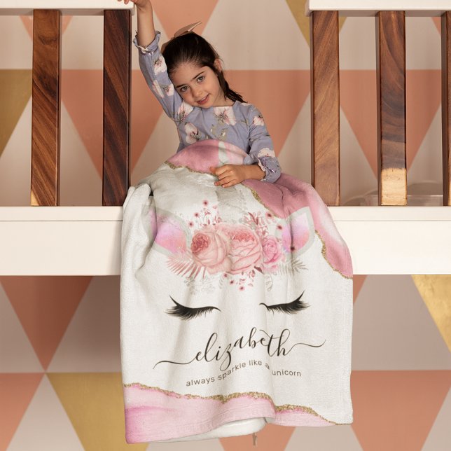 Cobertor De Velo Crianças Rosa Cute Personalizadas Unicórnio (Criador carregado)