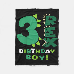 Cobertor De Velo Crianças Três Rex Birthday aniversário de 3 anos D