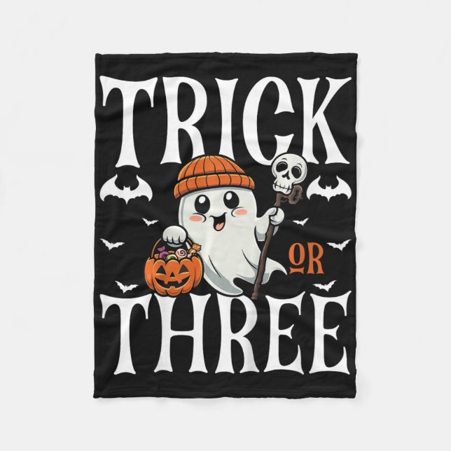 Cobertor De Velo Crianças Trick Ou Três Halloween Spookkin 3rd B (Frente)