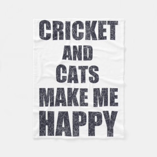 Cobertor De Velo Cricket And Cats Make Me Happy Quote Funny