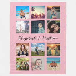Cobertor De Velo Crie a família personalizada de colagem de fotos 1