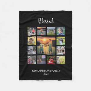 Cobertor De Velo Crie o nome do monograma da colagem de fotos da su