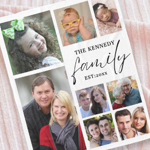 Cobertor De Velo Crie seu próprio nome da família de colagem de fot