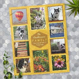 Cobertor De Velo Crie seu próprio nome da família de fotos do Insta