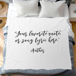 Cobertor De Velo Crie sua própria citação de caligrafia