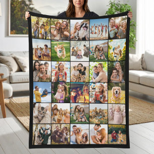 Cobertor De Velo Crie Sua Própria Colagem de 30 Fotos Personalizada