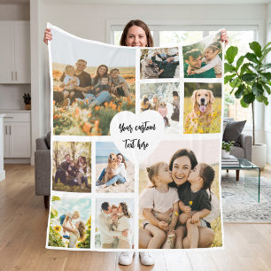 Cobertor De Velo Crie Sua Própria Colagem de Fotos Personalizada co