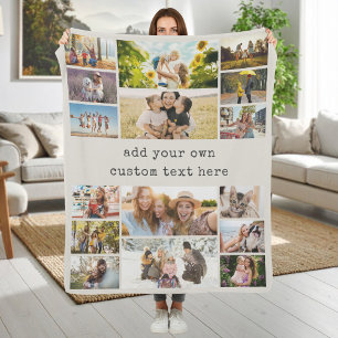 Cobertor De Velo Crie Sua Própria Colagem de Fotos Personalizada co