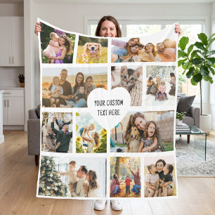 Cobertor De Velo Crie Sua Própria Colagem de Fotos Personalizada de