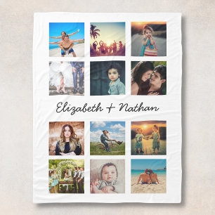 Cobertor De Velo Crie Sua Própria Colagem Personalizada 12 Fotograf