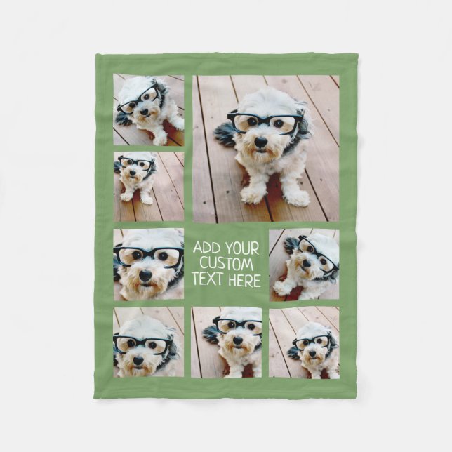 Cobertor De Velo Crie uma Colagem de Fotos Personalizada com 8 Foto (Frente)