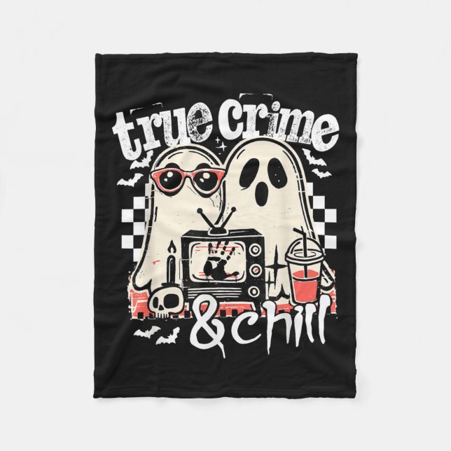 Cobertor De Velo Crime Verdadeiro E Engraçado Halloween, Fantasma F (Frente)