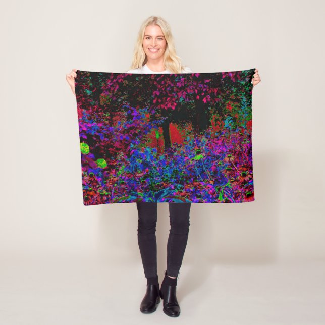 Cobertor De Velo Crimson Red e Black Garden Sunrise Psicodélica (In Situ)