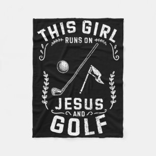 Cobertor De Velo Cristã Esta Garota Funciona Com Jesus E Golfe