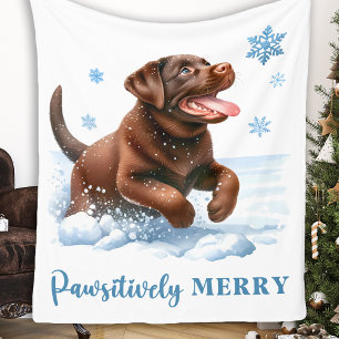 Cobertor De Velo Cristais de Neve - Labrador de Neve - Puppy Preto