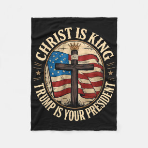 Cobertor De Velo Cristo é o Rei e Trump é o Presidente