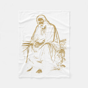 Cobertor De Velo Cristo no Deserto Oração de Jesus Fés Cristãs