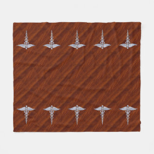 Cobertor De Velo Cromo Como Caduceus Símbolo Médico Mahogany Impr
