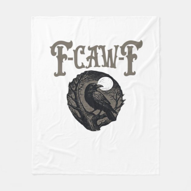 Cobertor De Velo Crow, F-Caw-F Funny Bird Moon Gothic Retro Graphic (Frente)