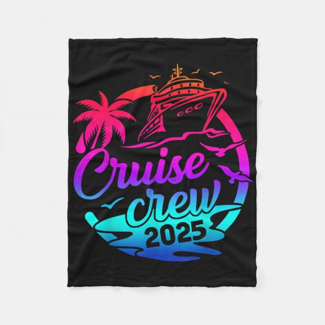 Cobertor De Velo Cruise Crew 2025 Summer Vacation Trip Funny Matchi (Frente)