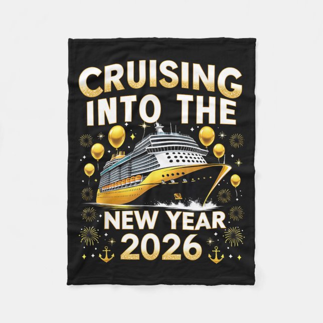 Cobertor De Velo Cruising Into The New Year 2026 Cruise Party Gift  (Frente)