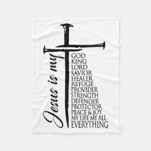 Cobertor De Velo Cruz Cristão Cristo Jesus É Meu Deus Rei Senhor A