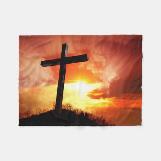 Cobertor De Velo Cruz religiosa da páscoa no por do sol