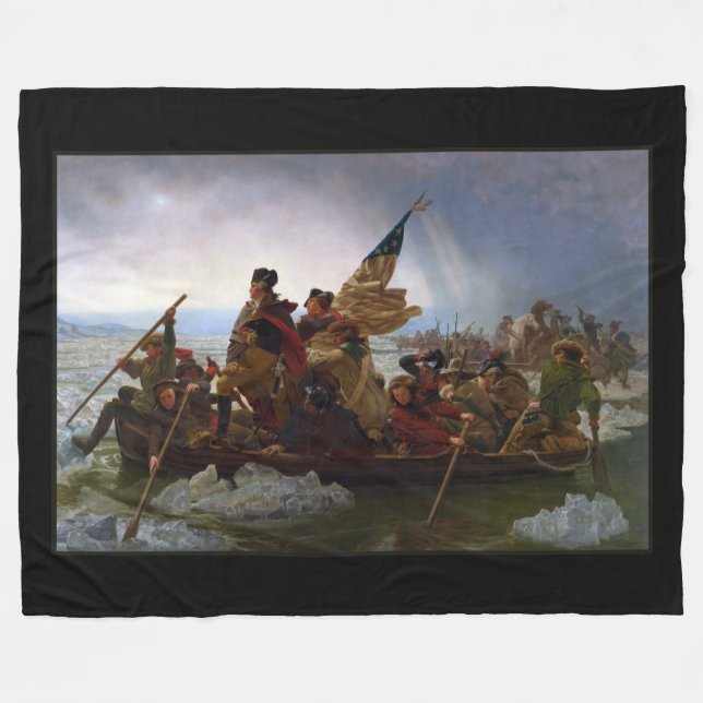 Cobertor De Velo Cruzando Delaware 1776: General George Washington (Frente (Horizontal))