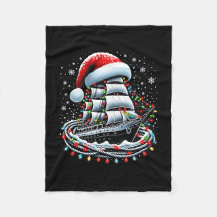 Cobertor De Velo Cruzeiro de barco de Natal cercado por luzes B